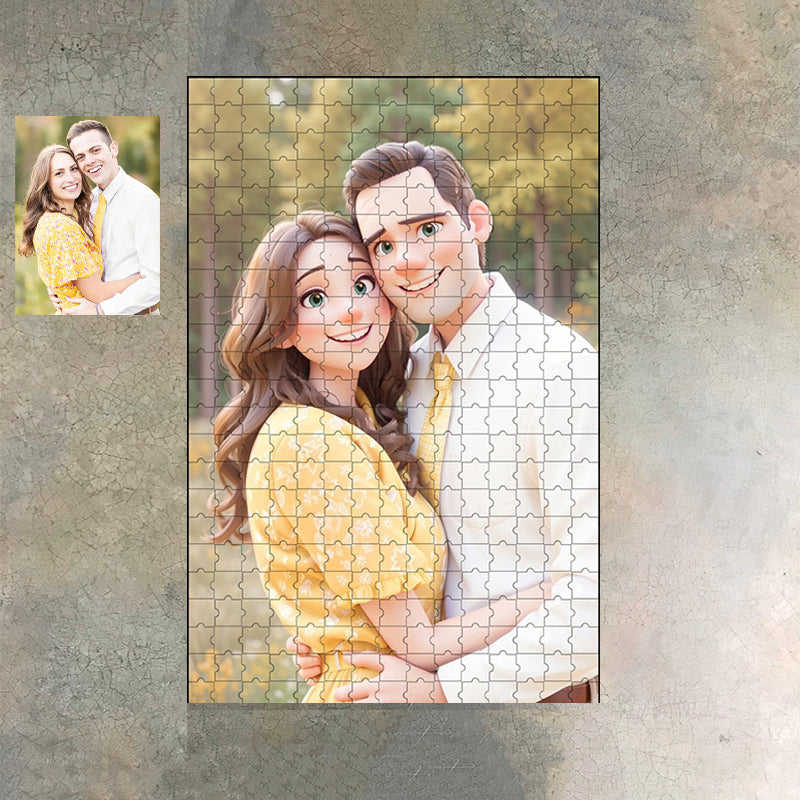 Personalized cartoon style photo puzzle