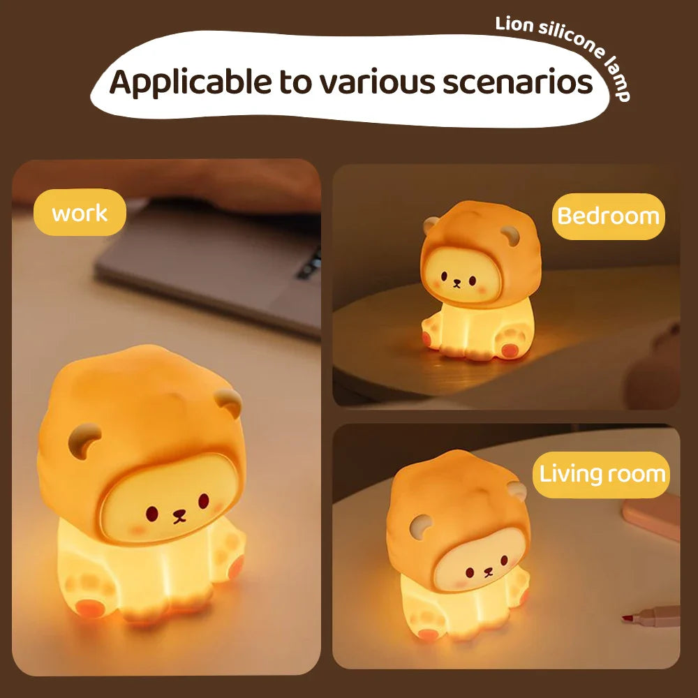 Kawaii Lion LED Night Light