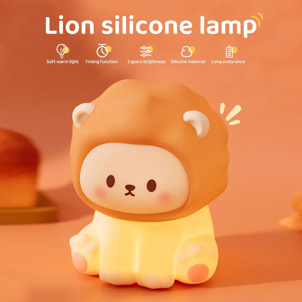 Kawaii Lion LED Night Light