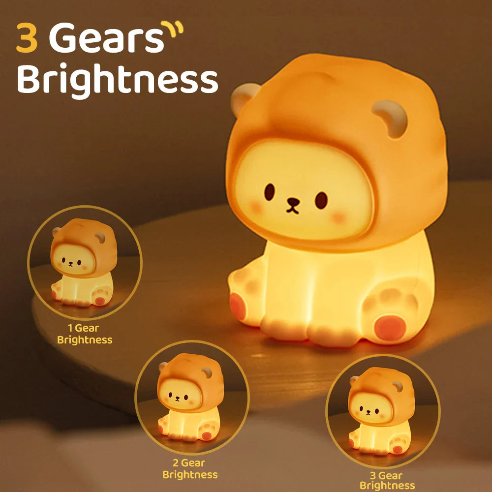 Kawaii Lion LED Night Light