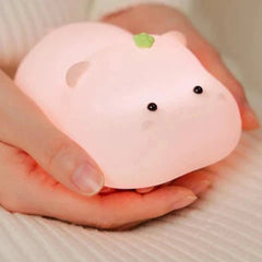 Baby Pink Kawaii Hippo LED Night Light