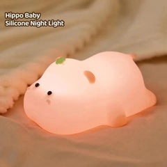 Baby Pink Kawaii Hippo LED Night Light