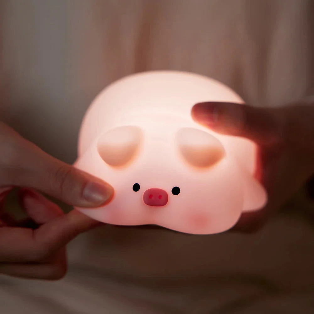 Chubby Pink Piggy LED Night Light