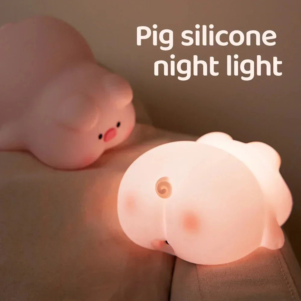 Chubby Pink Piggy LED Night Light