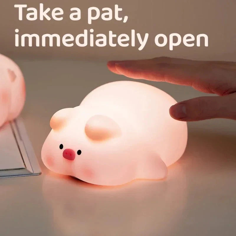 Chubby Pink Piggy LED Night Light