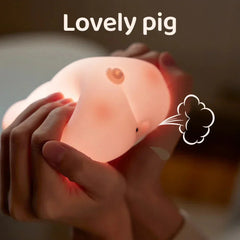 Chubby Pink Piggy LED Night Light