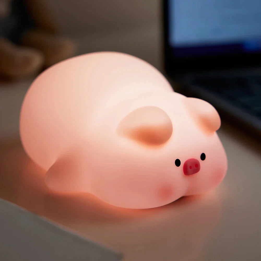 Chubby Pink Piggy LED Night Light