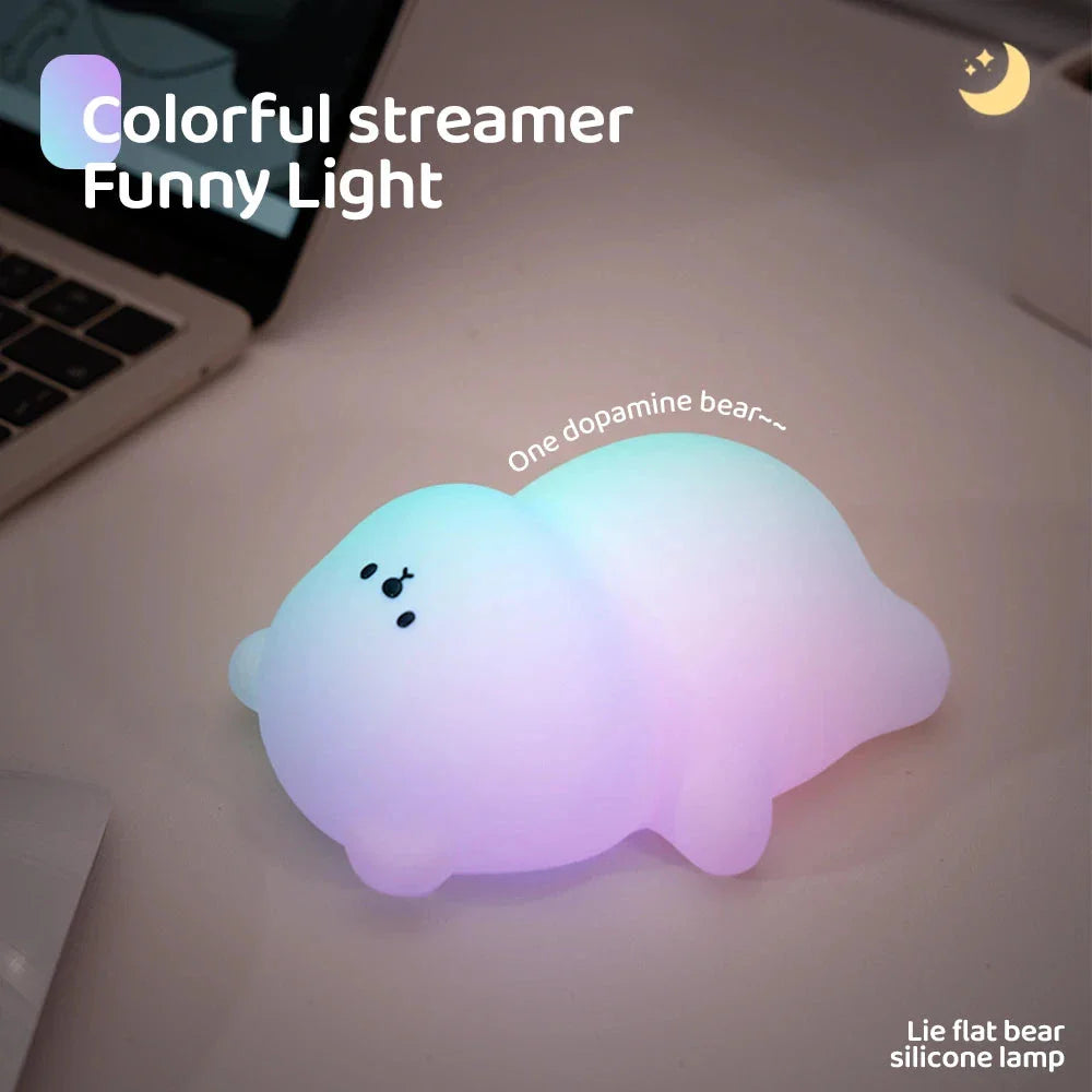 Cute Laying Bear LED Night Light