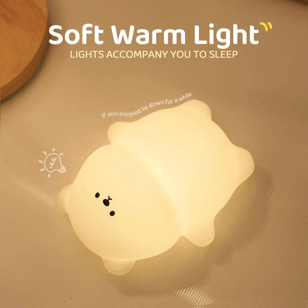 Cute Laying Bear LED Night Light