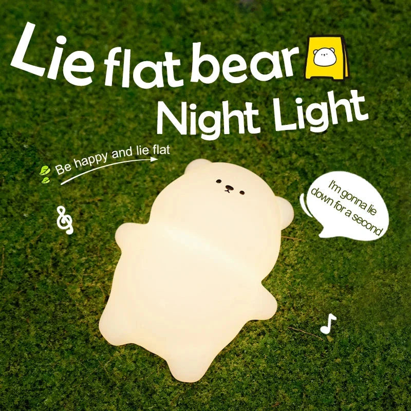 Cute Laying Bear LED Night Light