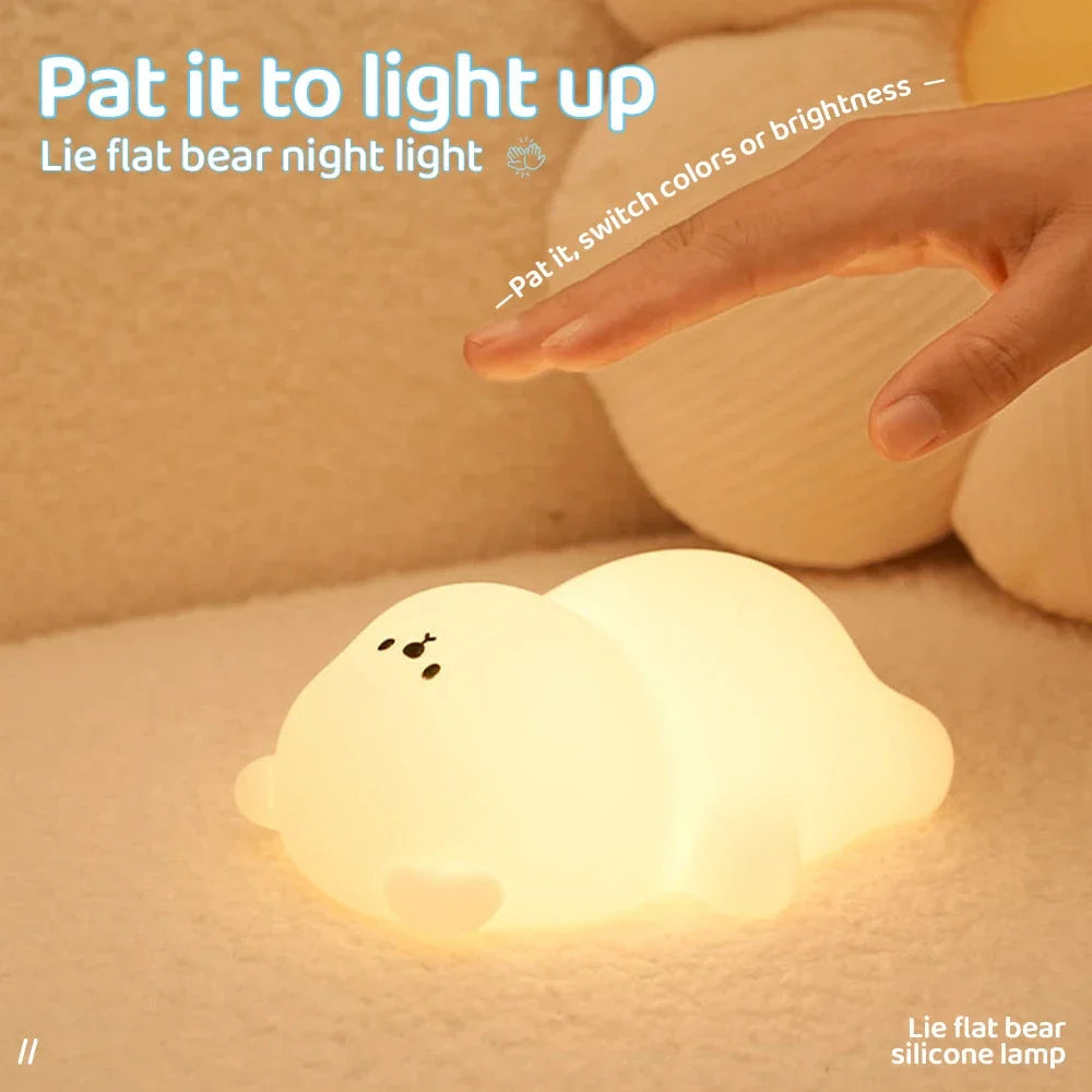 Cute Laying Bear LED Night Light