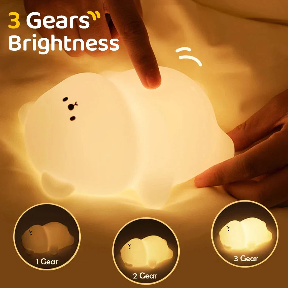 Cute Laying Bear LED Night Light