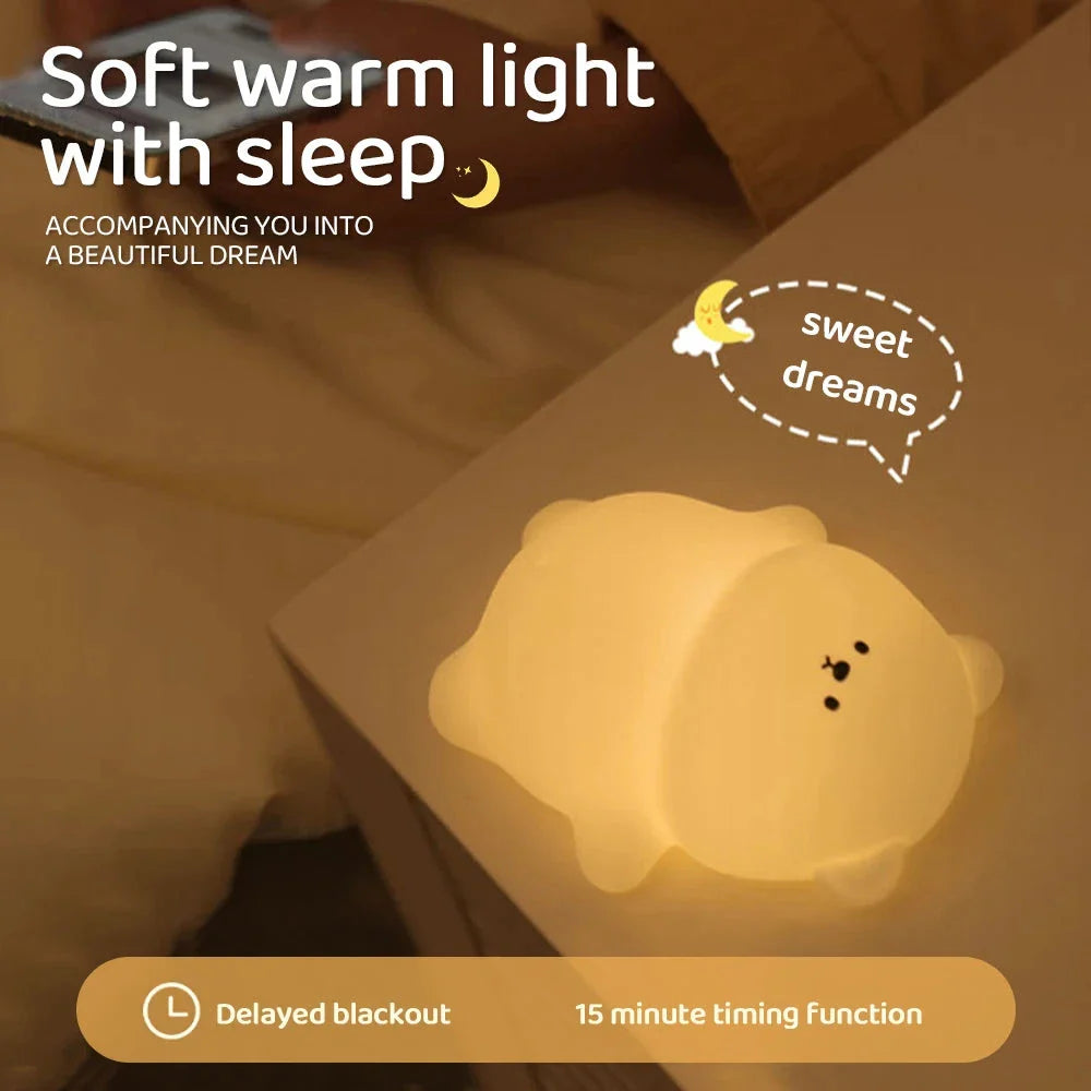 Cute Laying Bear LED Night Light