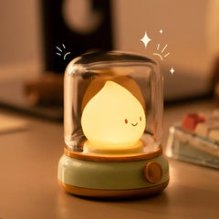 Happy Glowing Candle Flame LED Night Light