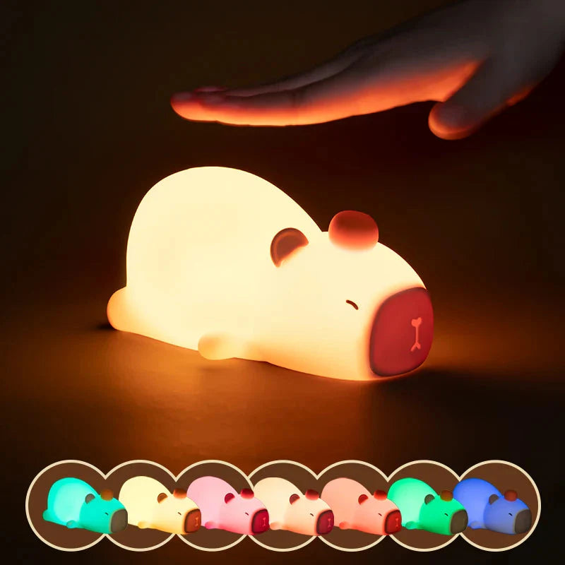 Kawaii Liegendes Capybara LED-Nachtlicht 