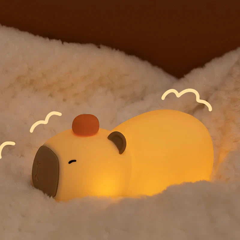 Kawaii Laying Capybara LED Night Light