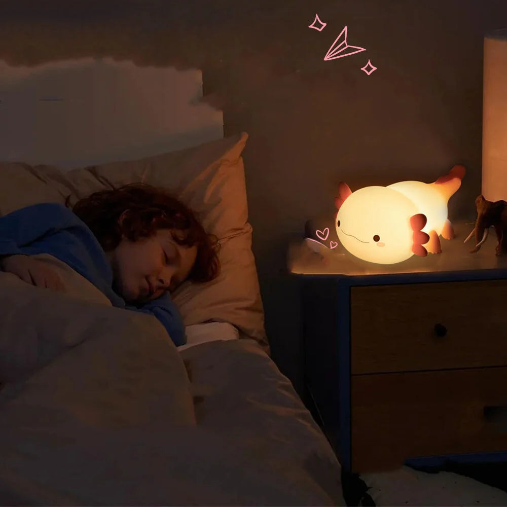 Pink Axolotl LED Night Light