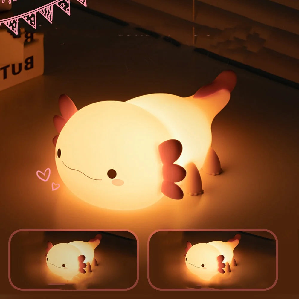 Pink Axolotl LED Night Light