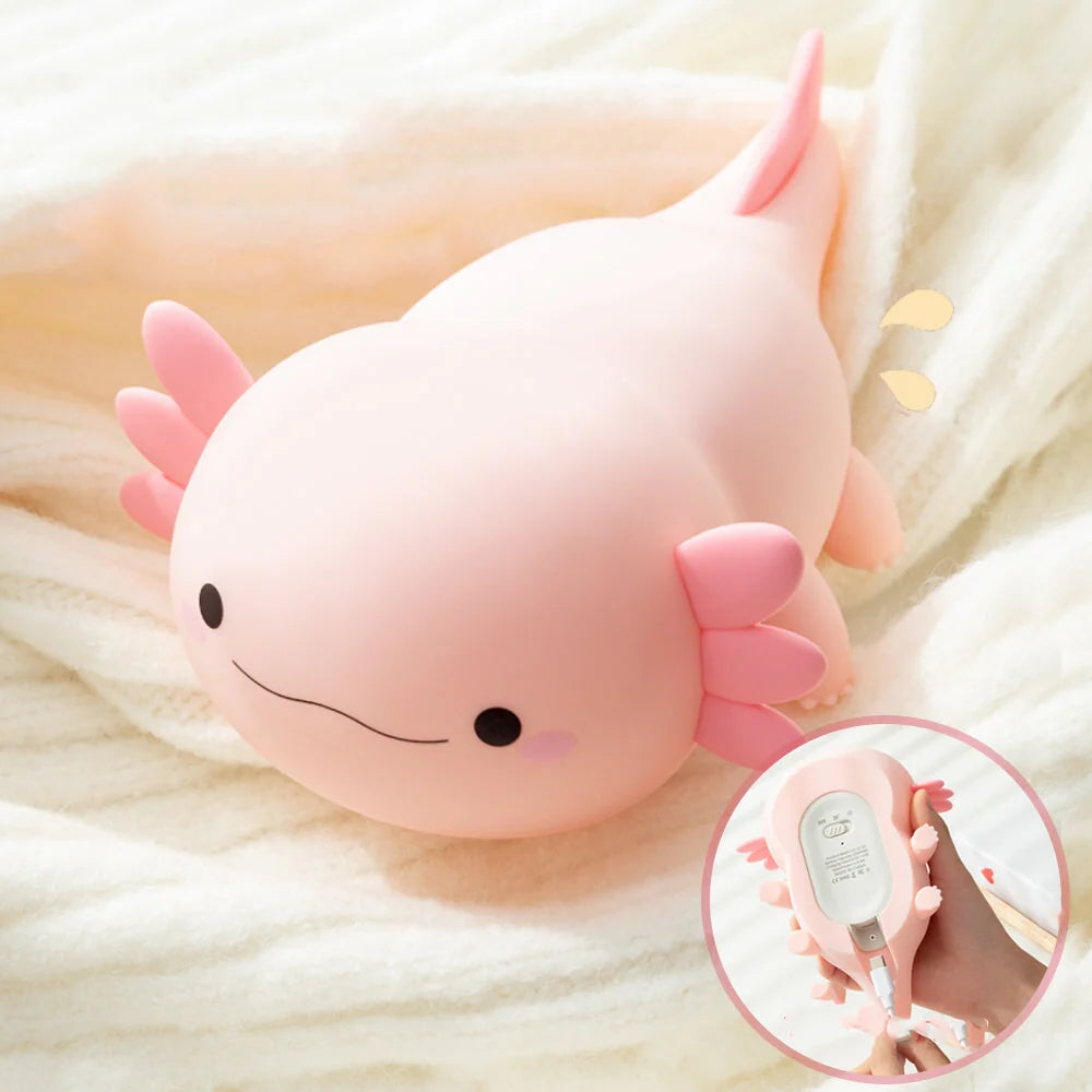 Pink Axolotl LED Night Light