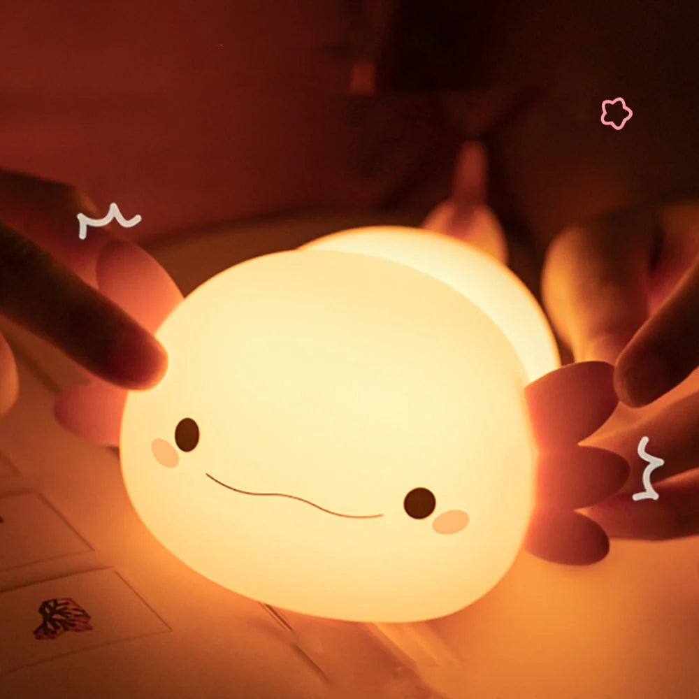 Pink Axolotl LED Night Light